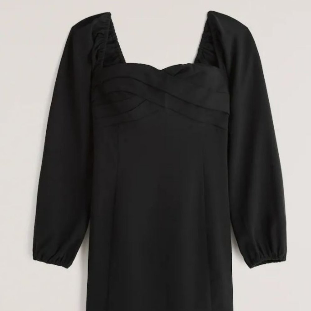 Abercrombie Long-Sleeve Draped Bodice Mini Dress - Medium Petite